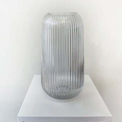 Glass cylinder ribbed vase (suitable for Medium or Large)