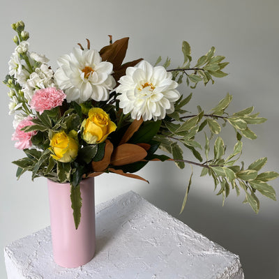 Ceramic Cylinder Vase (Suitable for Small or Medium size bunches) *more colours available