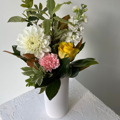 Ceramic Cylinder Vase (Suitable for Small or Medium size bunches) *more colours available