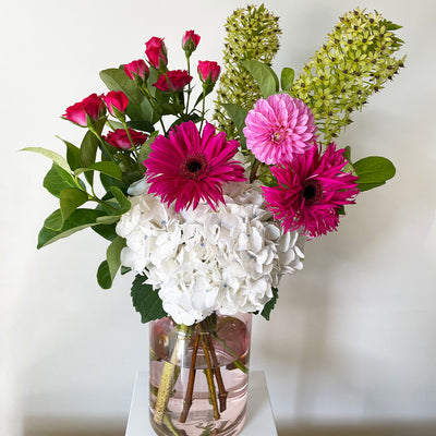 Vase - Pink glass (suitable for Medium or Large)